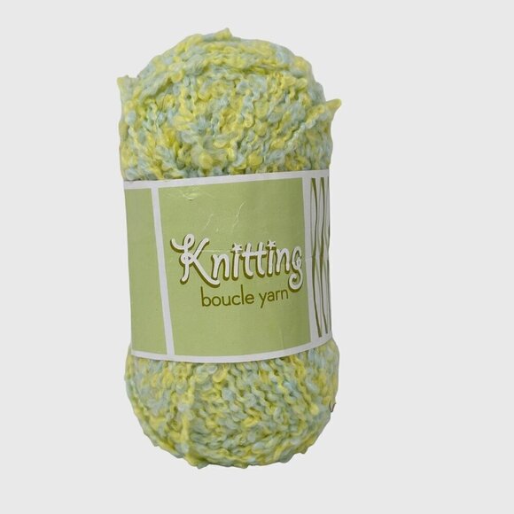 Knitting Boucle Yarn 3 Pack Lot Yellow Blue Acrylic Polyester Soft 1.7 Oz 50 Gms - Picture 5 of 6